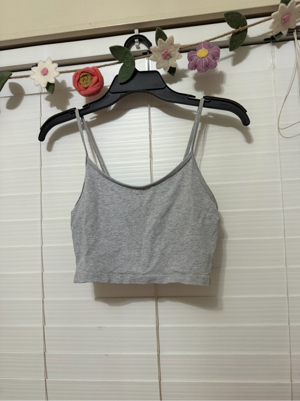 Gray Cropped Cami Tank Top
